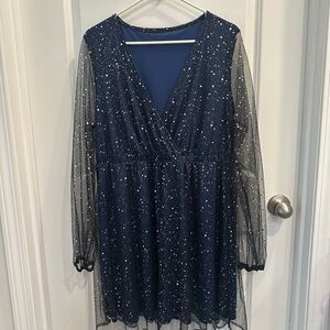 Navy sequined formal dress
